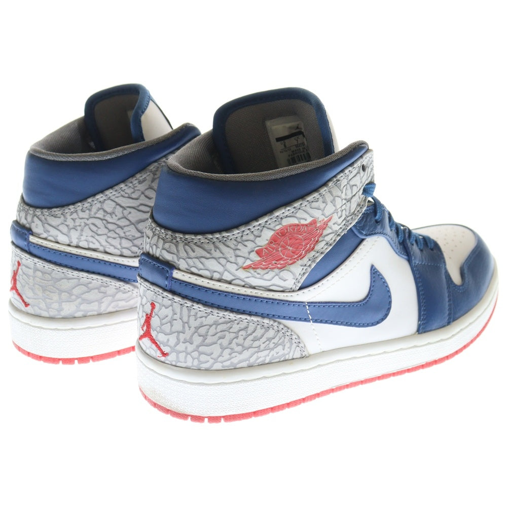 NIKE(ナイキ) AIR JORDAN 1 MID TRUE BLUE 554724-107 エアジョーダン 1 トゥルーブルー ミッドカットスニーカー ホワイト/ブルー US8/26cm