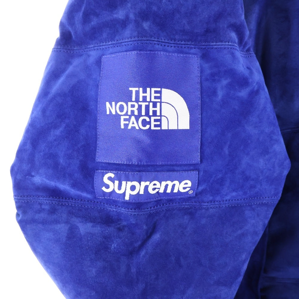 SUPREME(シュプリーム) 23AW ×THE NORTH FACE Suede Nuptse Jacket ノースフェイス スウェード ヌプシ ダウン ジャケット ブルー NF0A875N