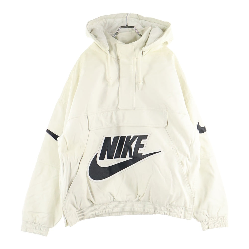 SUPREME(シュプリーム) 19AW ×NIKE Leather Anorak Bomber Jacket ナイキ レザー アノラック ボンバージャケット ホワイト CK6218-010