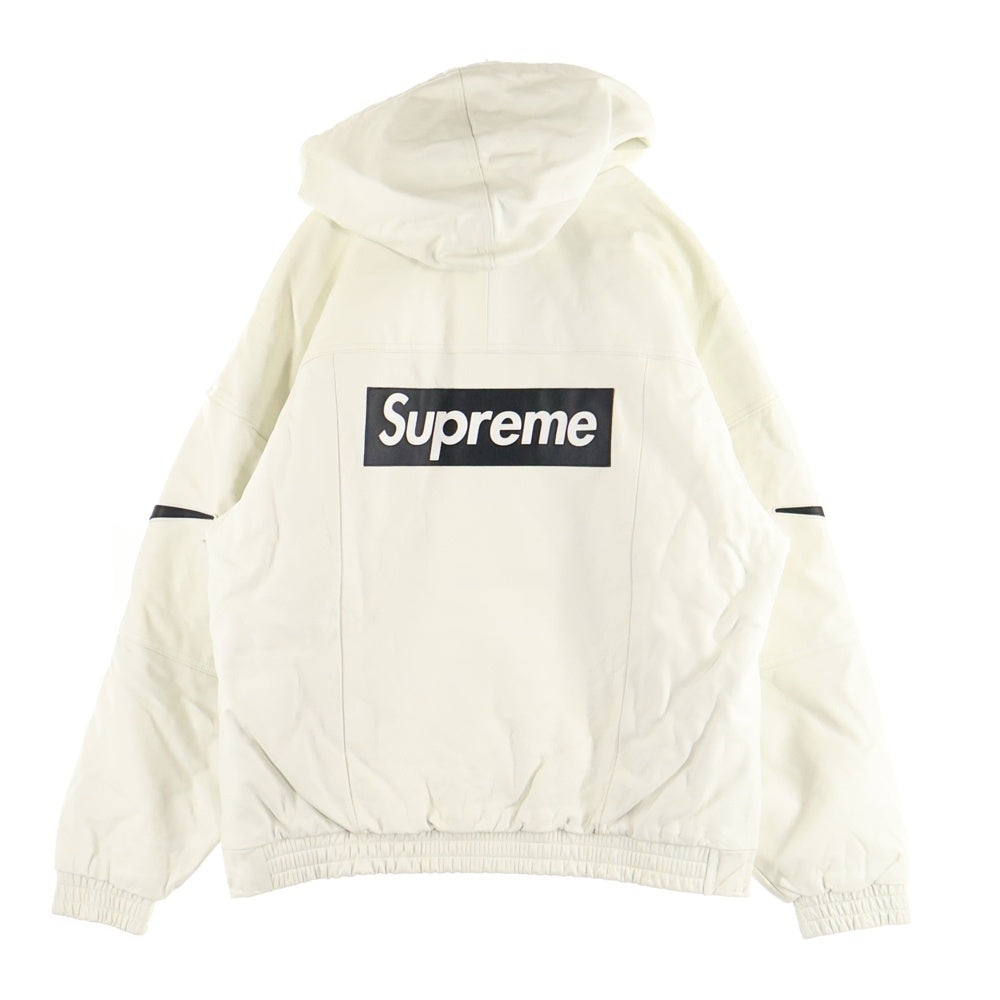 SUPREME(シュプリーム) 19AW ×NIKE Leather Anorak Bomber Jacket ナイキ レザー アノラック ボンバージャケット ホワイト CK6218-010