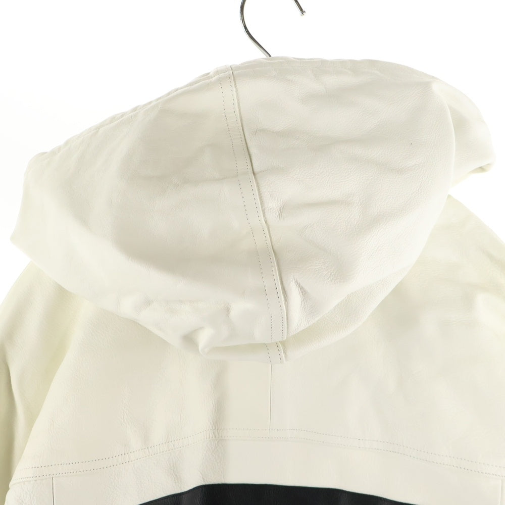 SUPREME(シュプリーム) 19AW ×NIKE Leather Anorak Bomber Jacket ナイキ レザー アノラック ボンバージャケット ホワイト CK6218-010