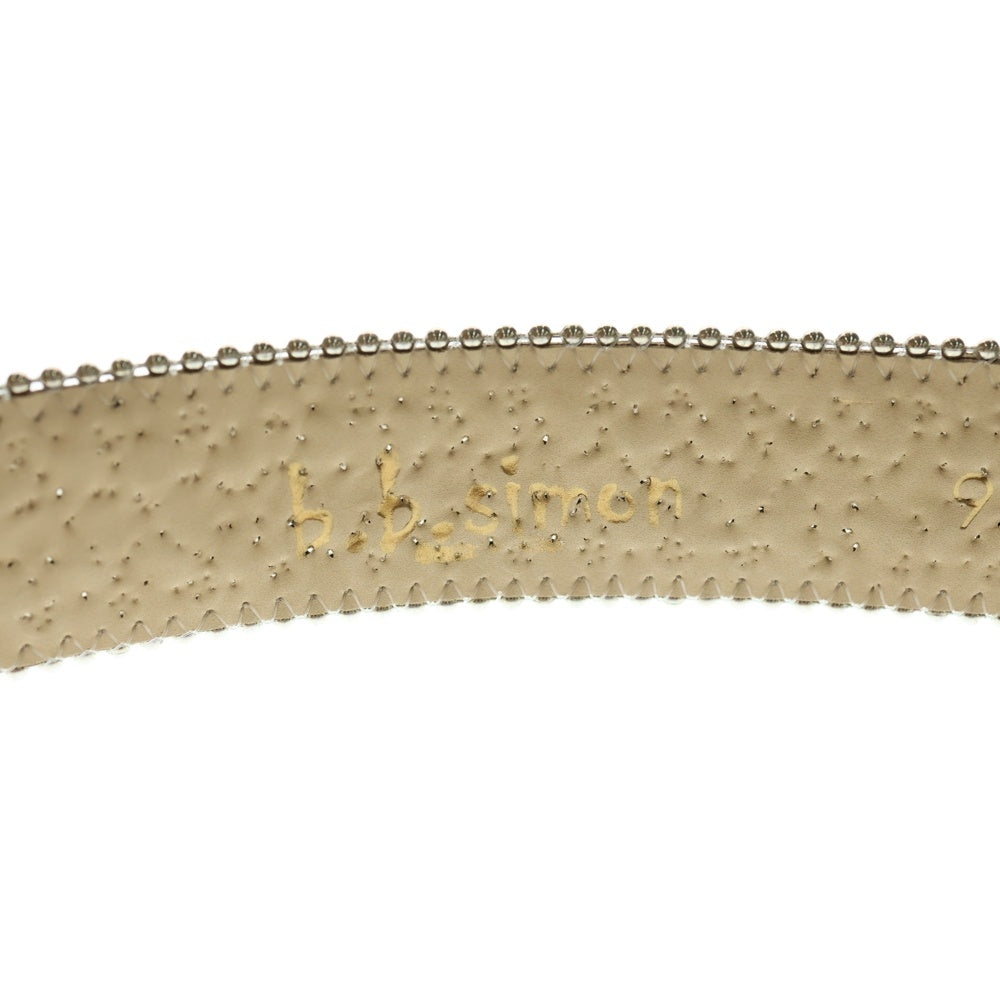 SUPREME(シュプリーム) 20SS B.B Simon Belt ラインストーン装飾 レザーベルト ホワイト