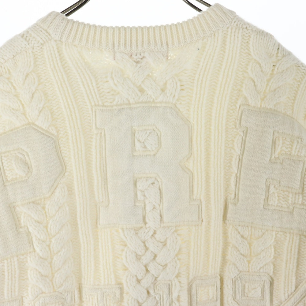 SUPREME(シュプリーム) 23AW Applique Cable Knit Sweater アップリケ ケーブル ニット クルーネックセーター ホワイト