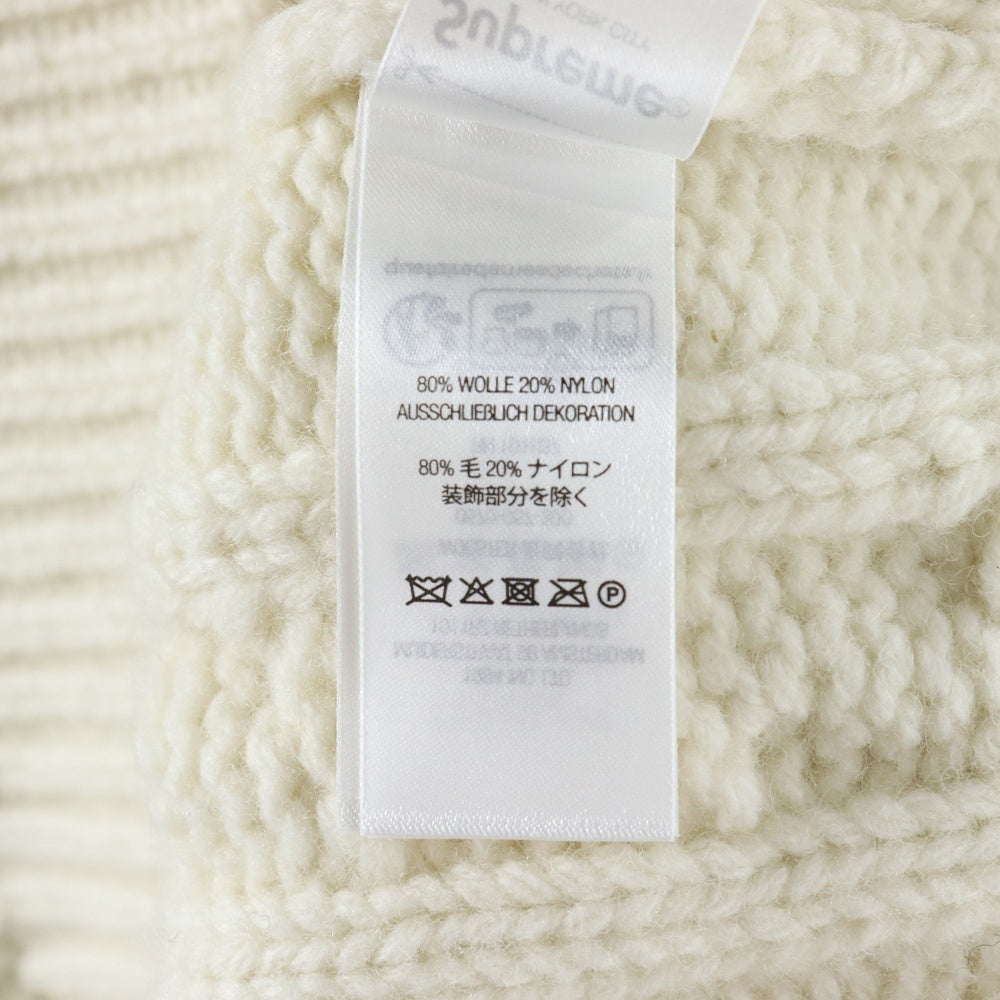 SUPREME(シュプリーム) 23AW Applique Cable Knit Sweater アップリケ ケーブル ニット クルーネックセーター ホワイト