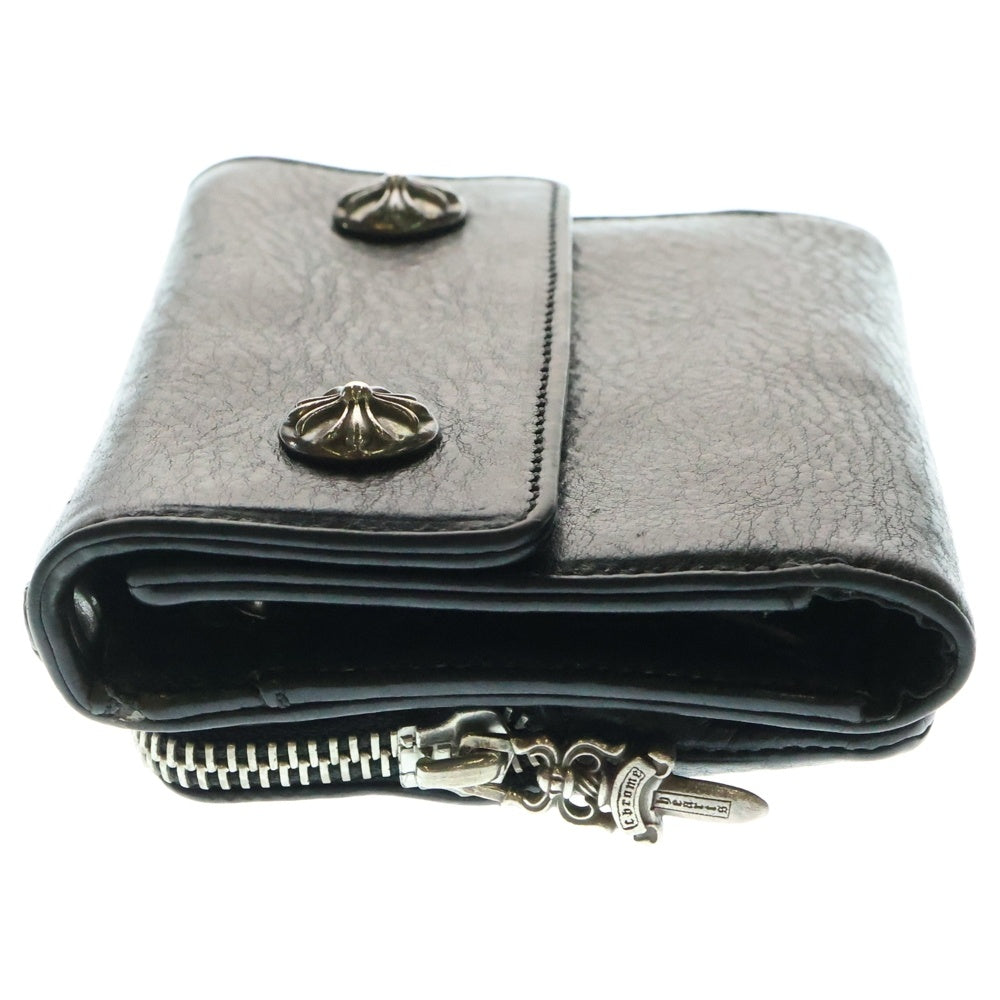 CHROME HEARTS(クロムハーツ) Big Spoon Wallet ビッグスプーンレザーウォレット 2つ折り財布 コンパクトウォレット ブラック