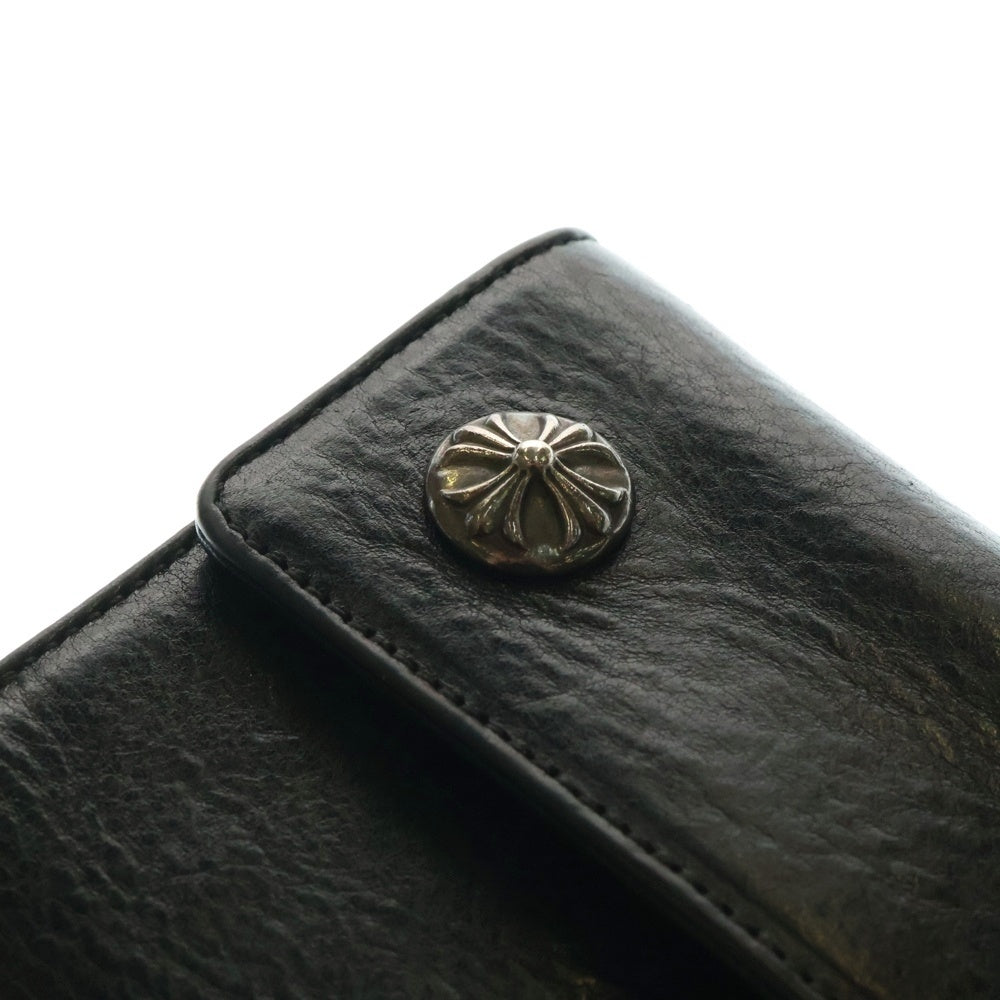 CHROME HEARTS(クロムハーツ) Big Spoon Wallet ビッグスプーンレザーウォレット 2つ折り財布 コンパクトウォレット ブラック