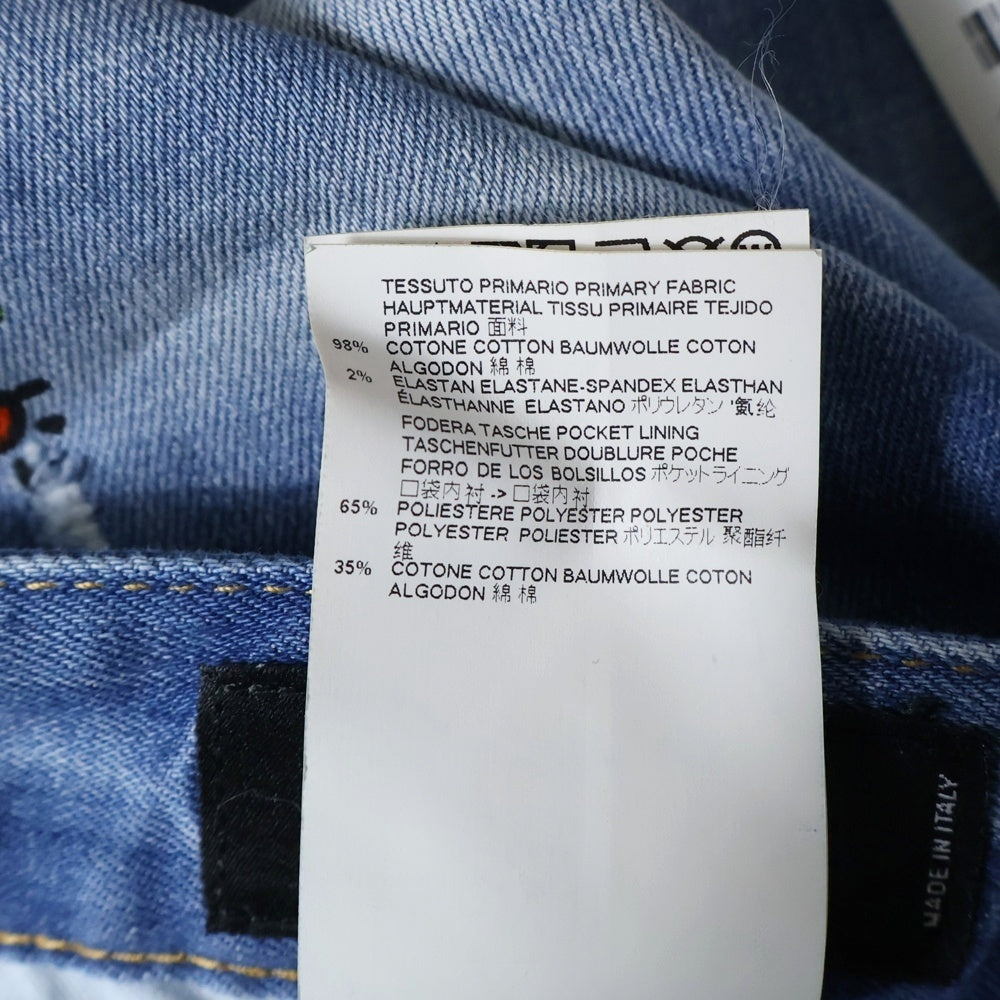 DSQUARED2(ディースクエアード) 18SS SEXY TWIST JEAN セクシーツイストジーン プリント デニムパンツ インディゴ S74LB0317