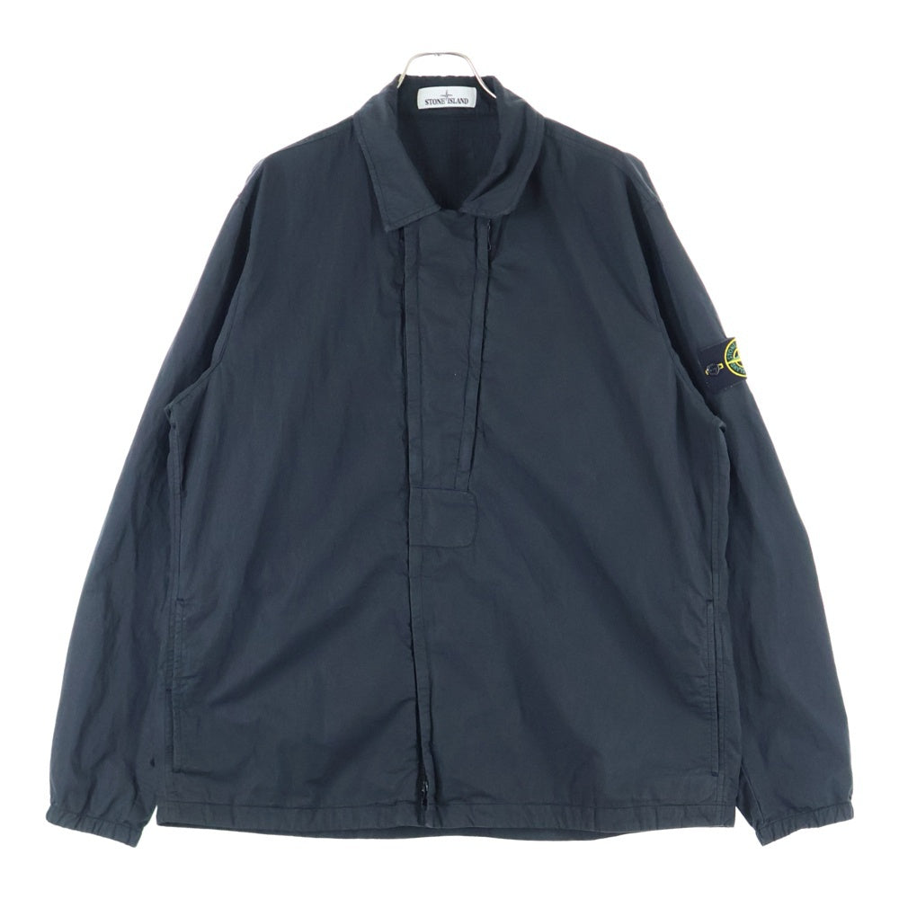 STONE ISLAND(ストーンアイランド) 23AW Garment Dye Cotton Nylon Poplin Zip-Up Blouson Jacket ガーメントダイ ナイロンジップアップブルゾン ジャケット 721510408 ブラック