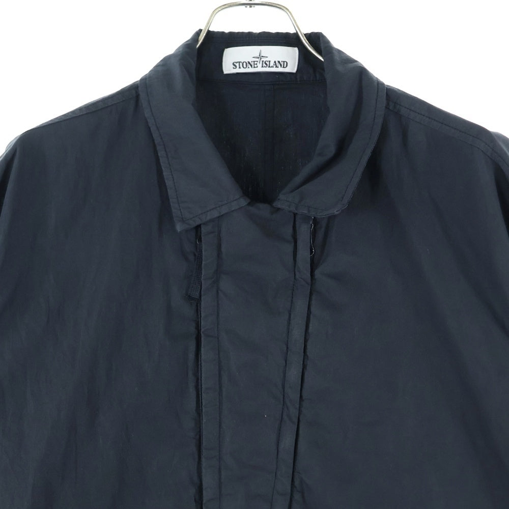 STONE ISLAND(ストーンアイランド) 23AW Garment Dye Cotton Nylon Poplin Zip-Up Blouson Jacket ガーメントダイ ナイロンジップアップブルゾン ジャケット 721510408 ブラック
