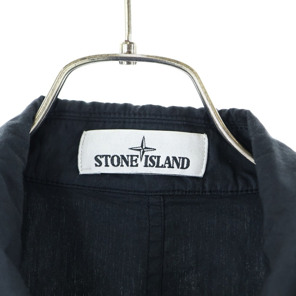 STONE ISLAND(ストーンアイランド) 23AW Garment Dye Cotton Nylon Poplin Zip-Up Blouson Jacket ガーメントダイ ナイロンジップアップブルゾン ジャケット 721510408 ブラック