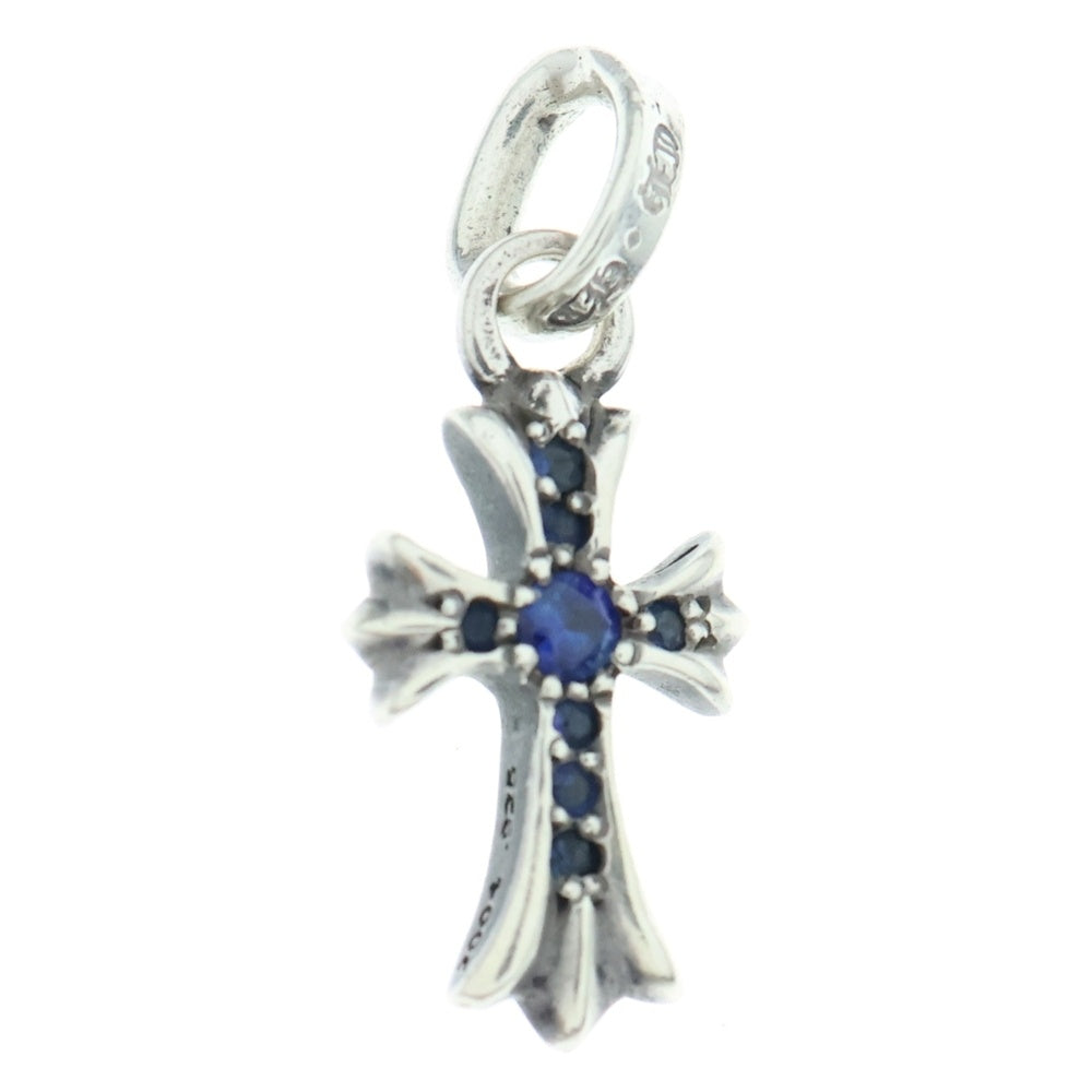 CHROME HEARTS(クロムハーツ) CRS BBYFAT P SAP ベイビーファットクロス PAVEサファイア ペンダントトップ シルバー BCA236