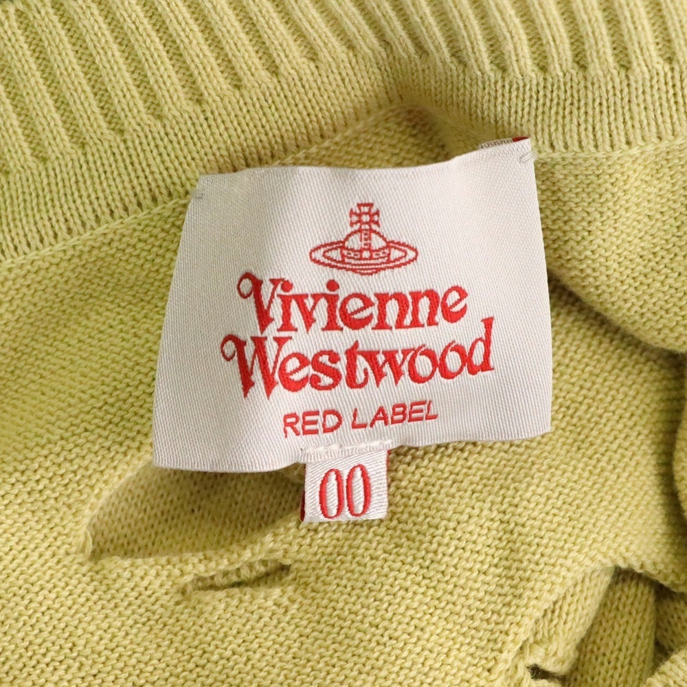 Vivienne Westwood Red Label(ヴィヴィアンウエストウッドレッドレーベル) ビッグホールニット ノースリーブワンピース イエロー レディース 16-12-151021