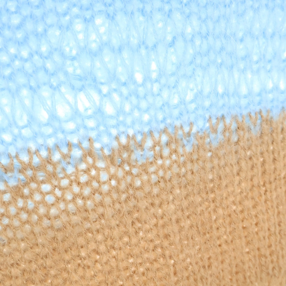 Acne Studios(アクネ ストゥディオズ) 21AW DAMAGE BORDER CREWNECK ボーダー ダメージ加工ニット ベージュ/ブルー FN-WN-KNIT000347