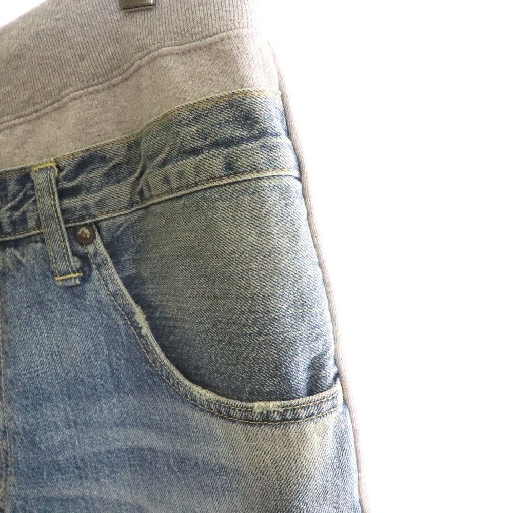 COMME des GARCONS JUNYA WATANABE MAN(コムデギャルソンジュンヤワタナベマン) 22AW デニム 切り替え イージー スウェットパンツ グレー/インディゴ JJ-P106