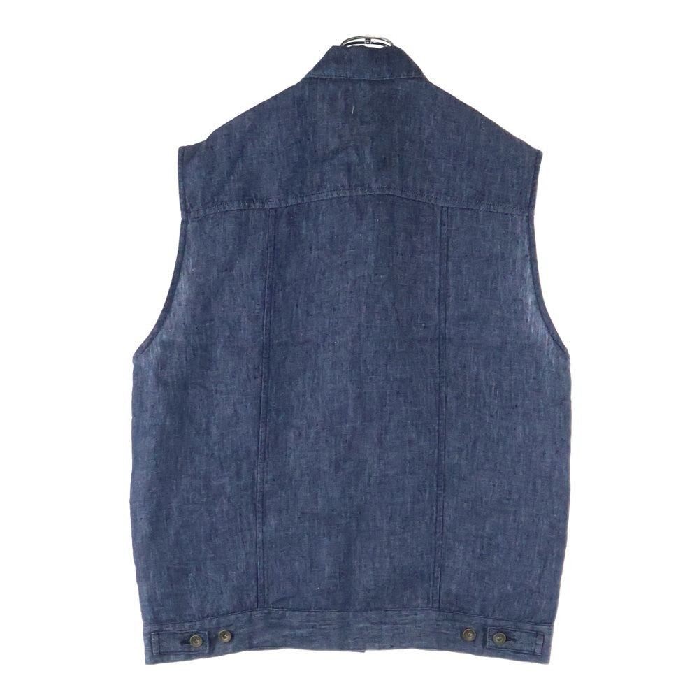 NO BRAND(ノーブランド) 6 ROKU ASA DENIM MOTIF VEST デニム ノースリーブベスト インディゴ 8625-243-0309
