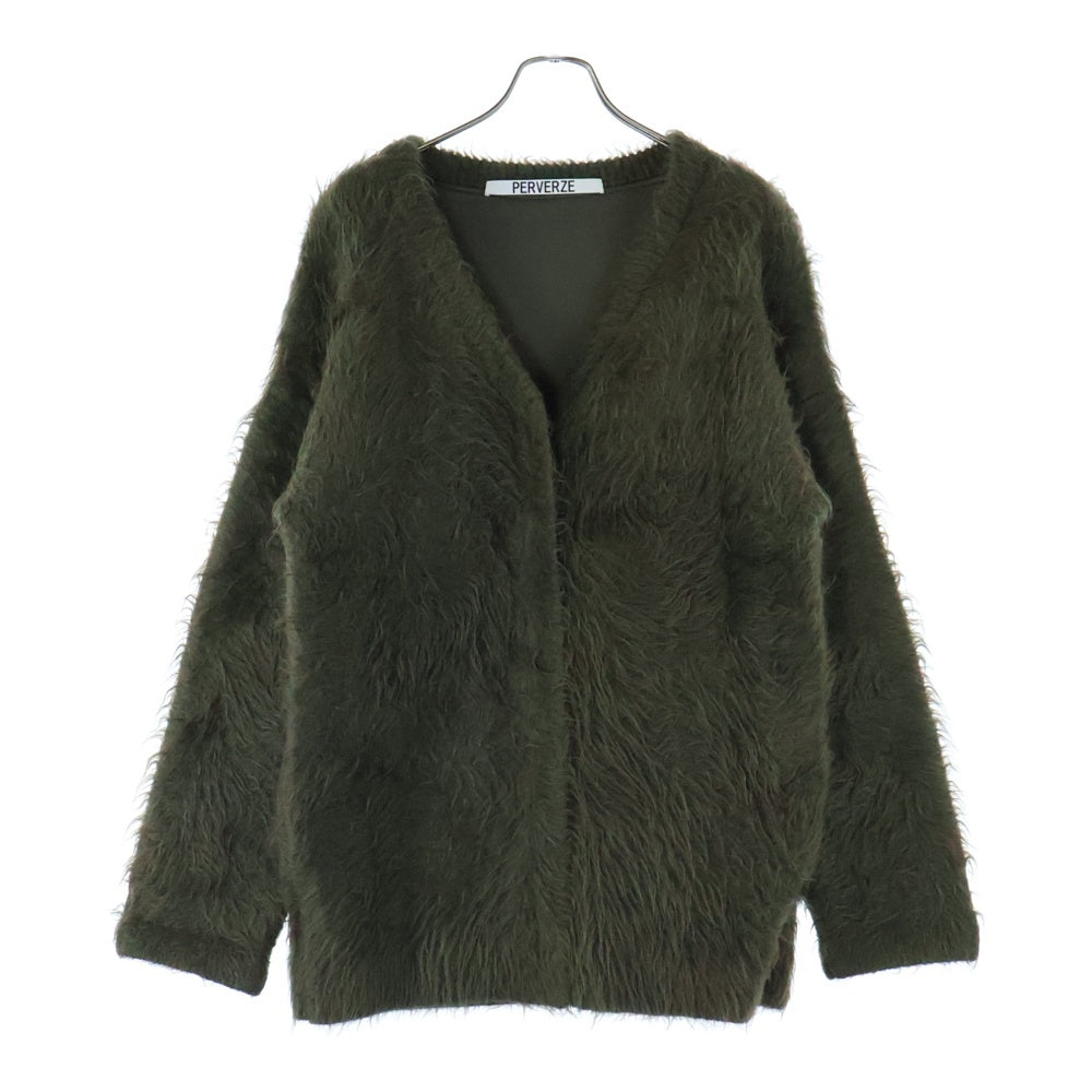 PERVERZE(パーバーズ) Wave Crash Knit Midi Cardigan クラッシュニットカーディガン カーキ レディース 0121030516