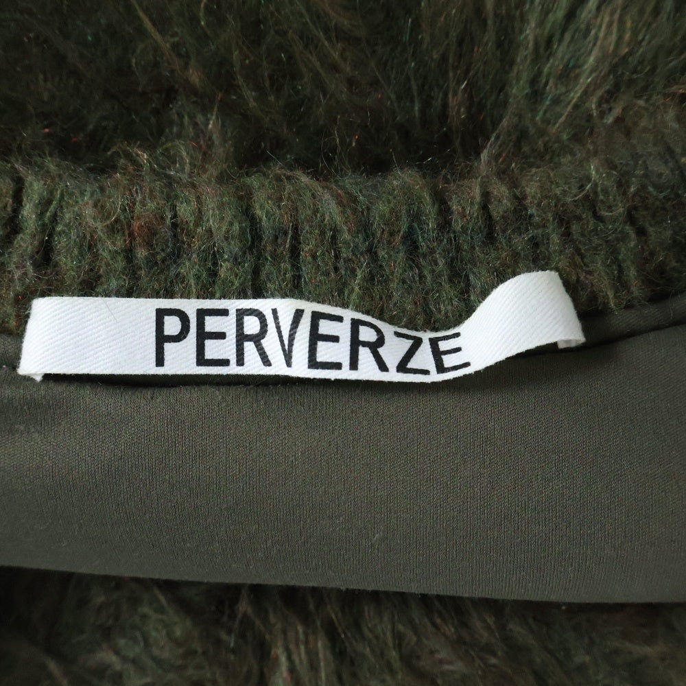 PERVERZE(パーバーズ) Wave Crash Knit Midi Cardigan クラッシュニットカーディガン カーキ レディース 0121030516