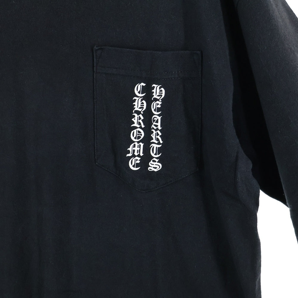 CHROME HEARTS(クロムハーツ) OLD スクロールラベル 袖ロゴ ロングスリーブ 長袖Tシャツ ブラック/ホワイト