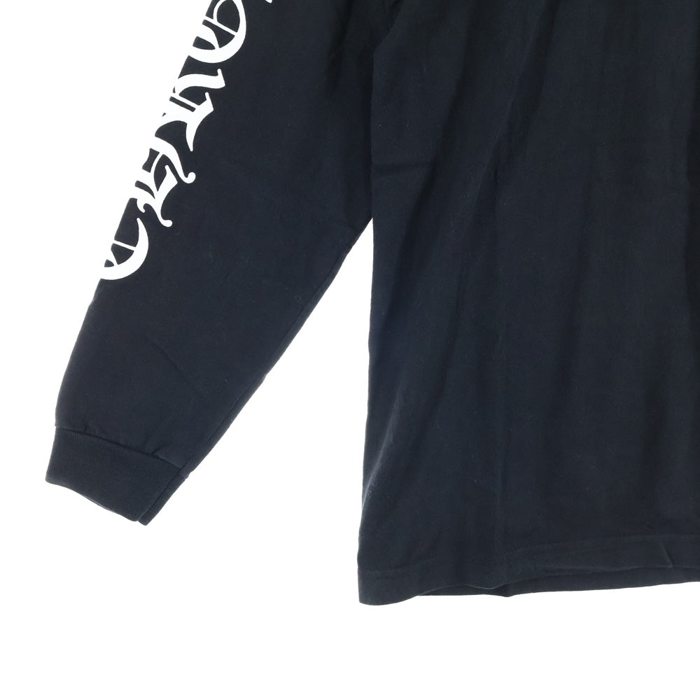 CHROME HEARTS(クロムハーツ) OLD スクロールラベル 袖ロゴ ロングスリーブ 長袖Tシャツ ブラック/ホワイト