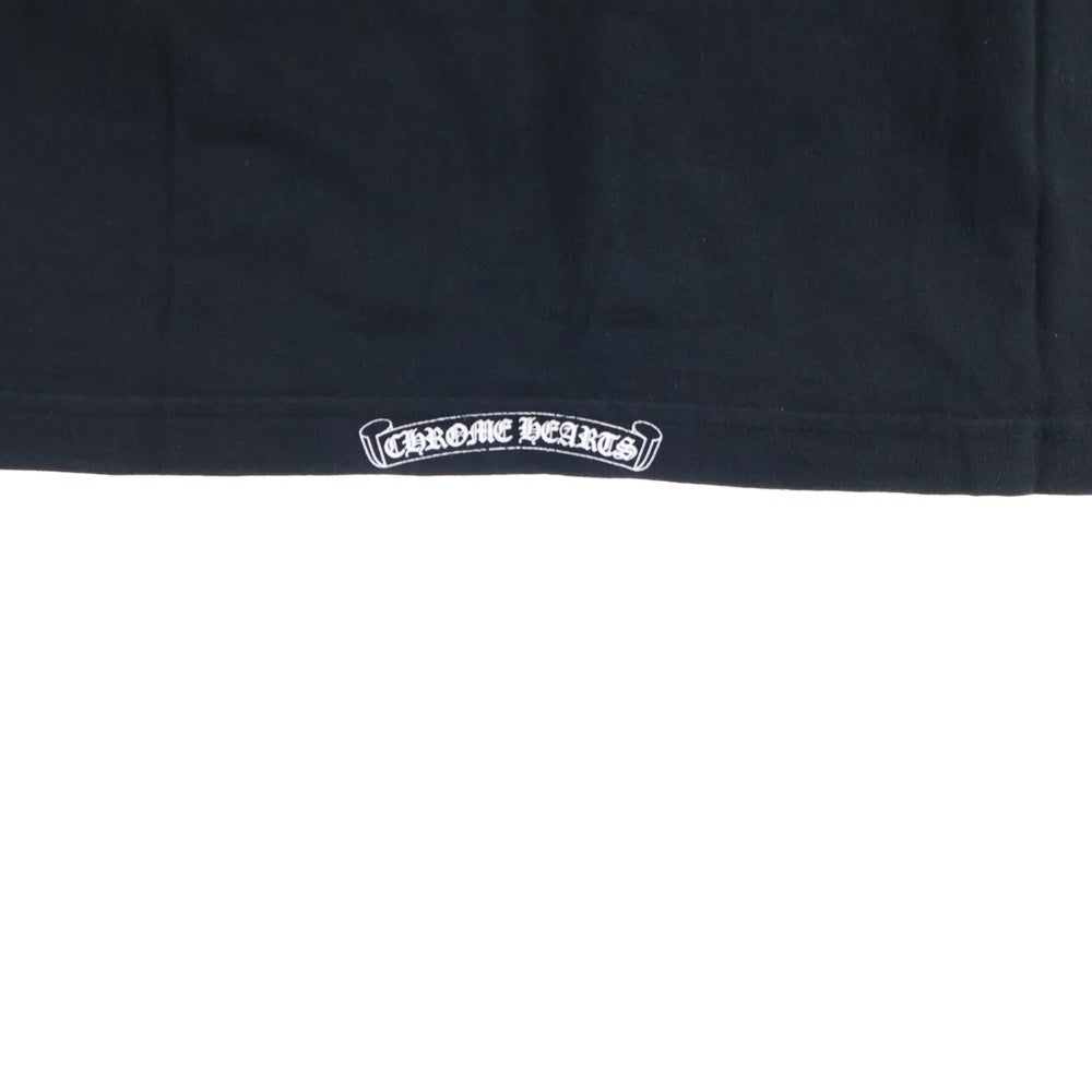 CHROME HEARTS(クロムハーツ) OLD スクロールラベル 袖ロゴ ロングスリーブ 長袖Tシャツ ブラック/ホワイト