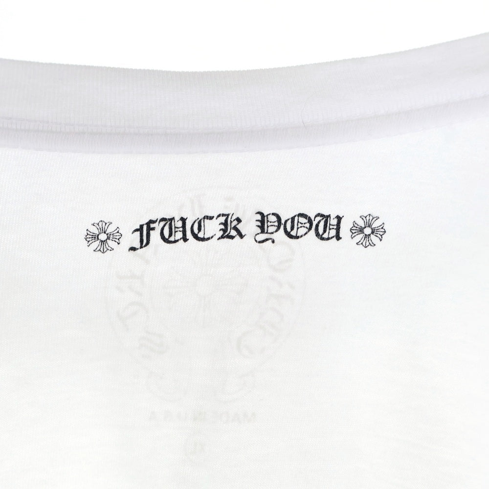 CHROME HEARTS(クロムハーツ) Back Horseshoe L/S バックホースシュー 袖フローラルプリント ロングスリーブカットソー 長袖Tシャツ ホワイト