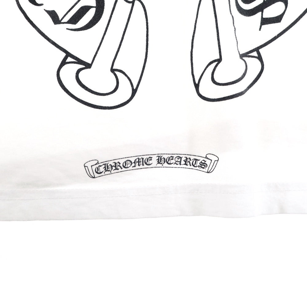 CHROME HEARTS(クロムハーツ) Back Horseshoe L/S バックホースシュー 袖フローラルプリント ロングスリーブカットソー 長袖Tシャツ ホワイト