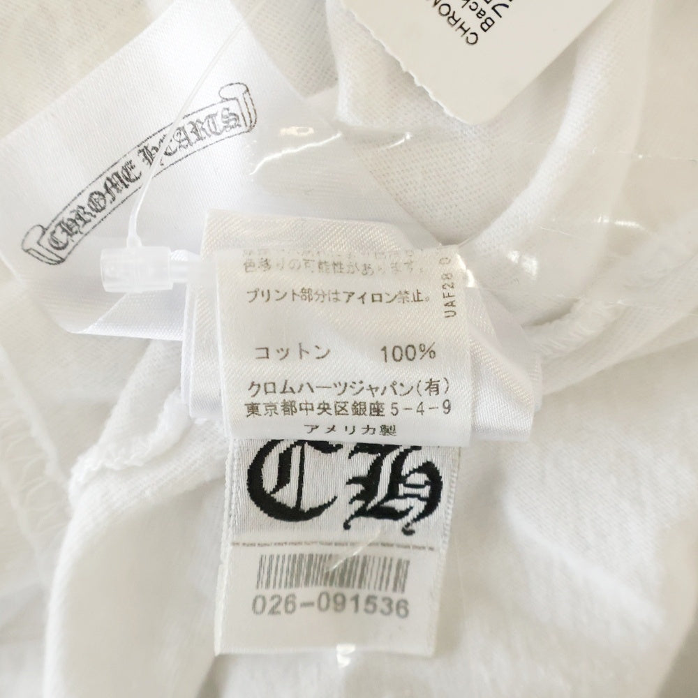 CHROME HEARTS(クロムハーツ) Back Horseshoe L/S バックホースシュー 袖フローラルプリント ロングスリーブカットソー 長袖Tシャツ ホワイト