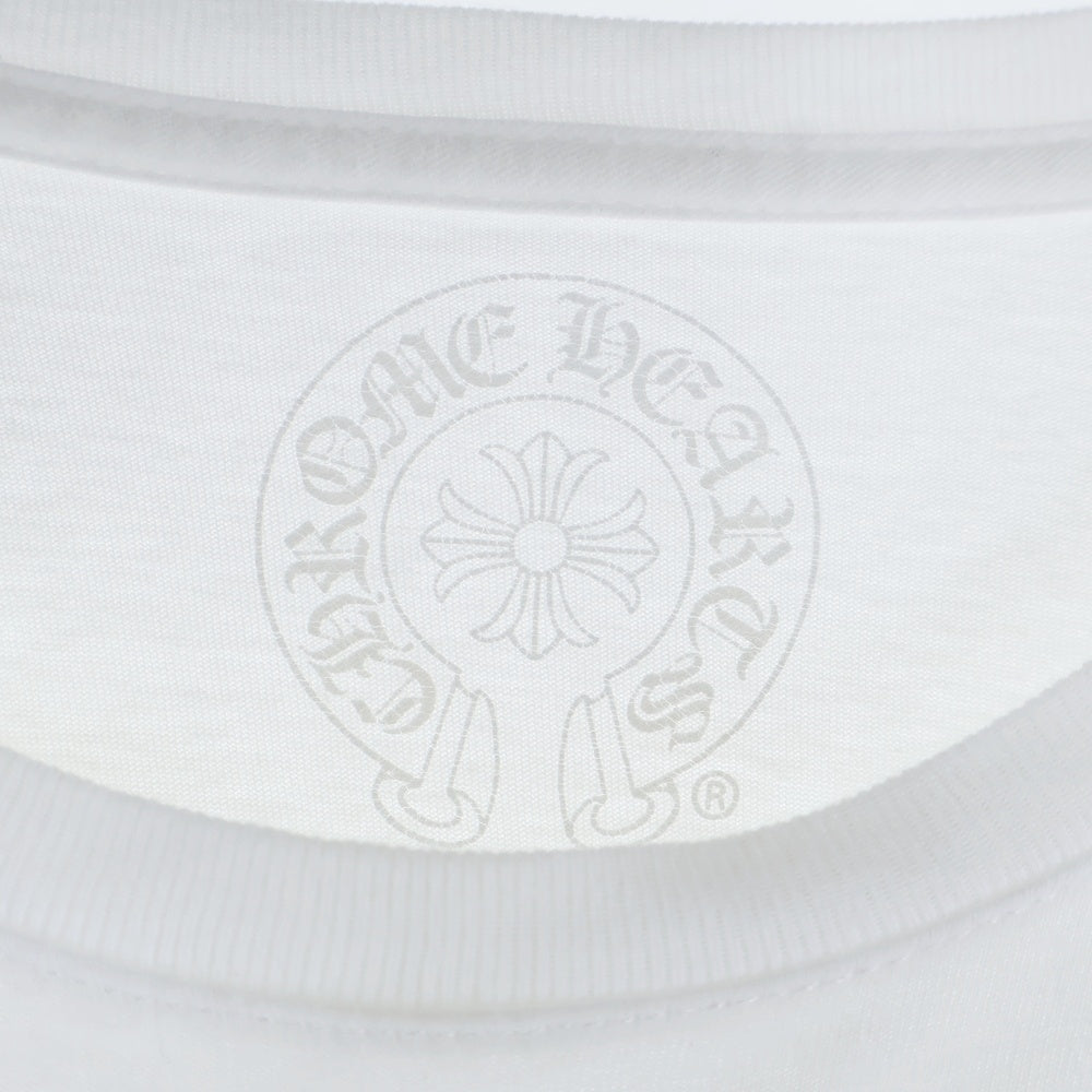 CHROME HEARTS(クロムハーツ) Horseshoe L/S Tee 3クロスホースシューロングスリーブTシャツ 長袖カットソー ロンT 長袖Tシャツ ホワイト