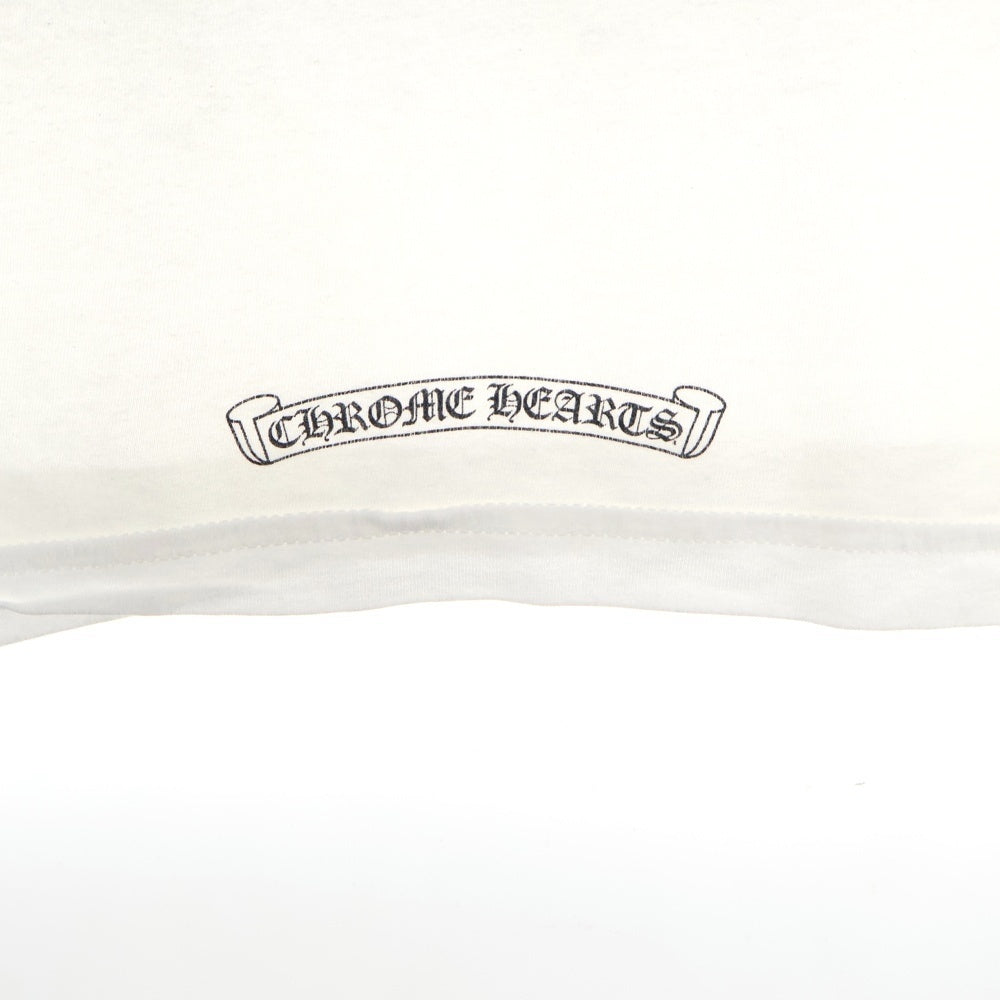 CHROME HEARTS(クロムハーツ) Horseshoe L/S Tee 3クロスホースシューロングスリーブTシャツ 長袖カットソー ロンT 長袖Tシャツ ホワイト