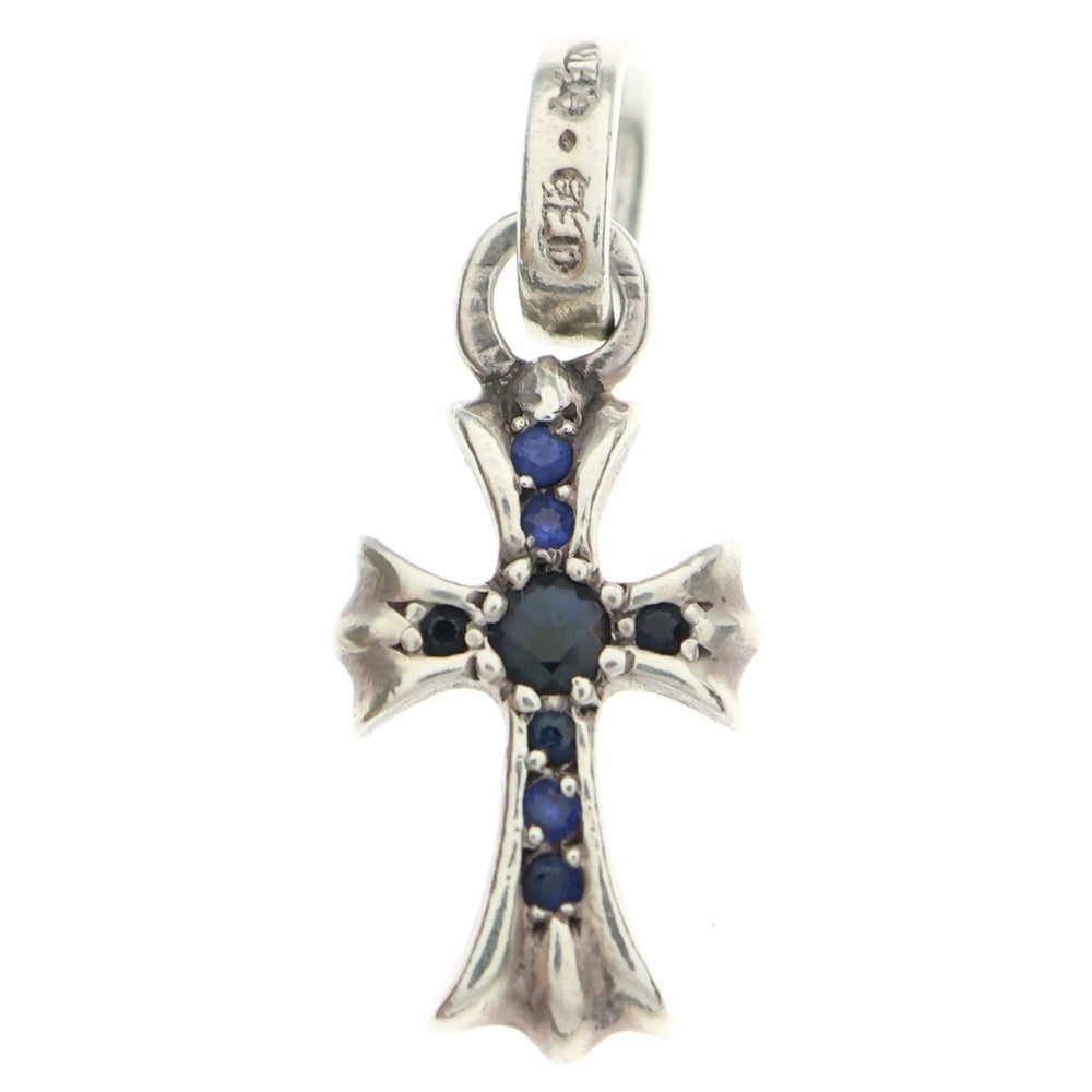 CHROME HEARTS(クロムハーツ) CRS BBYFAT P SAP ベイビーファットクロス PAVEサファイア ペンダントトップ シルバー BCA236