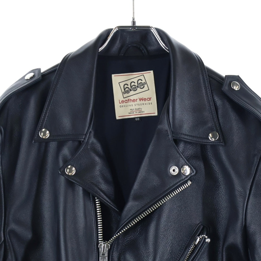 666 LEATHER WEAR(トリプルシックスレザーウェア) 666 LEATHER WEAR LMJ-10TF 666レザーライダースジャケット ブラック