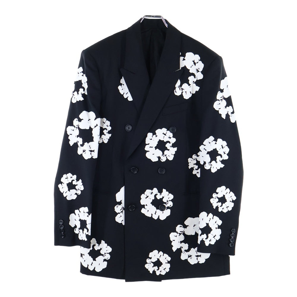 SAINT MICHAEL(セントマイケル) 24AW ×DENIM TEARS TAILOR JKT テーラードジャケット ブラック/ホワイト SM-YS1-0000-C48