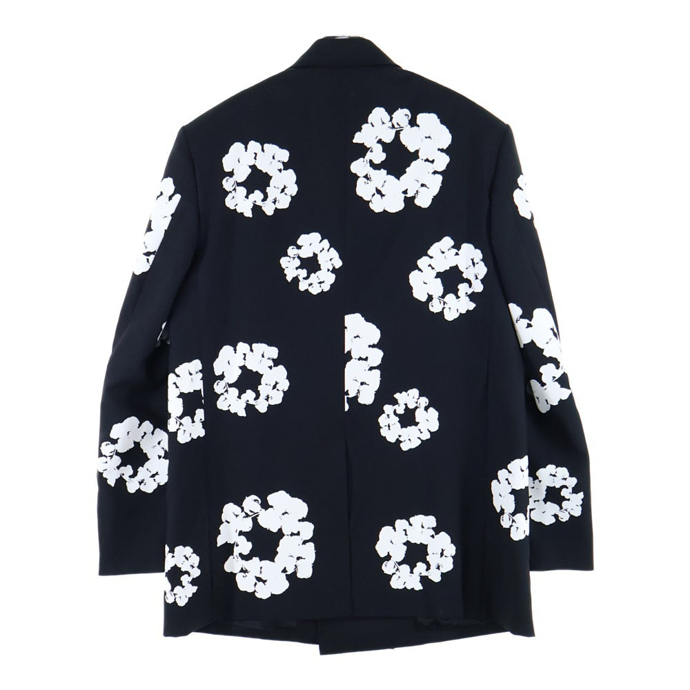 SAINT MICHAEL(セントマイケル) 24AW ×DENIM TEARS TAILOR JKT テーラードジャケット ブラック/ホワイト SM-YS1-0000-C48