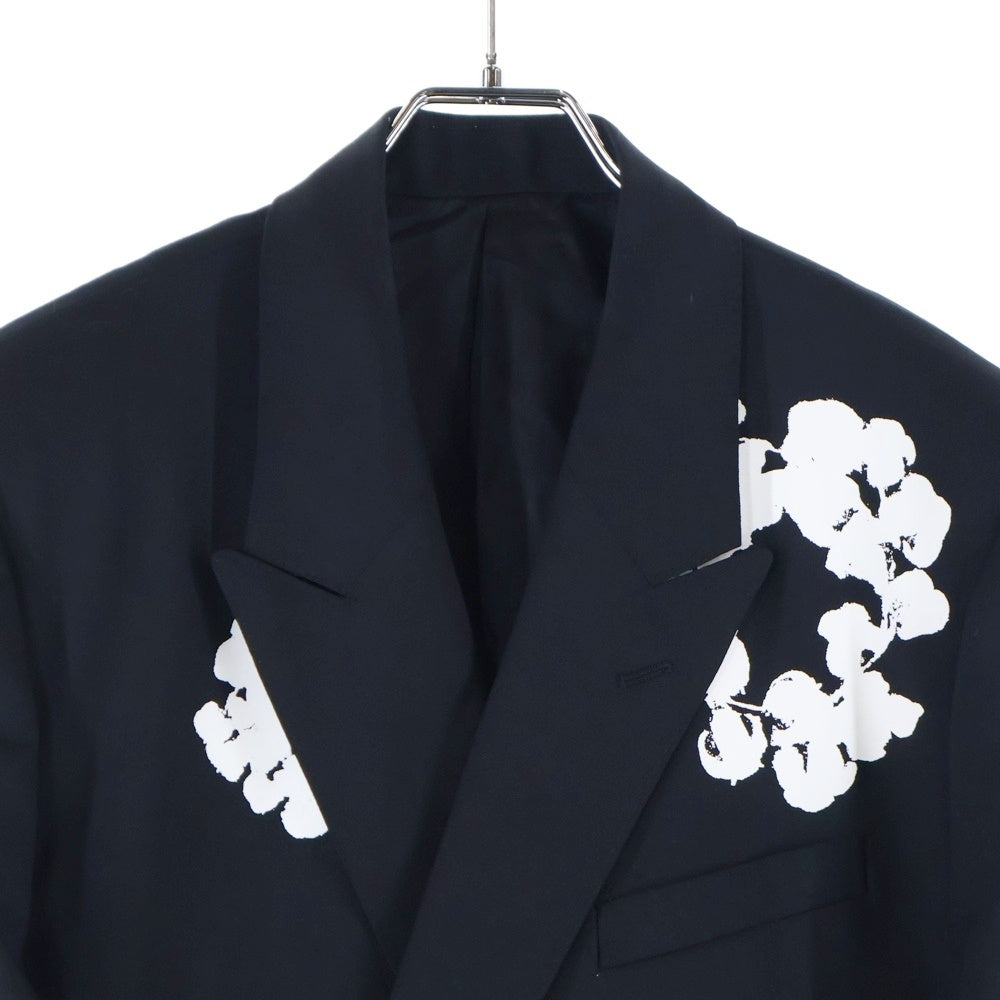 SAINT MICHAEL(セントマイケル) 24AW ×DENIM TEARS TAILOR JKT テーラードジャケット ブラック/ホワイト SM-YS1-0000-C48