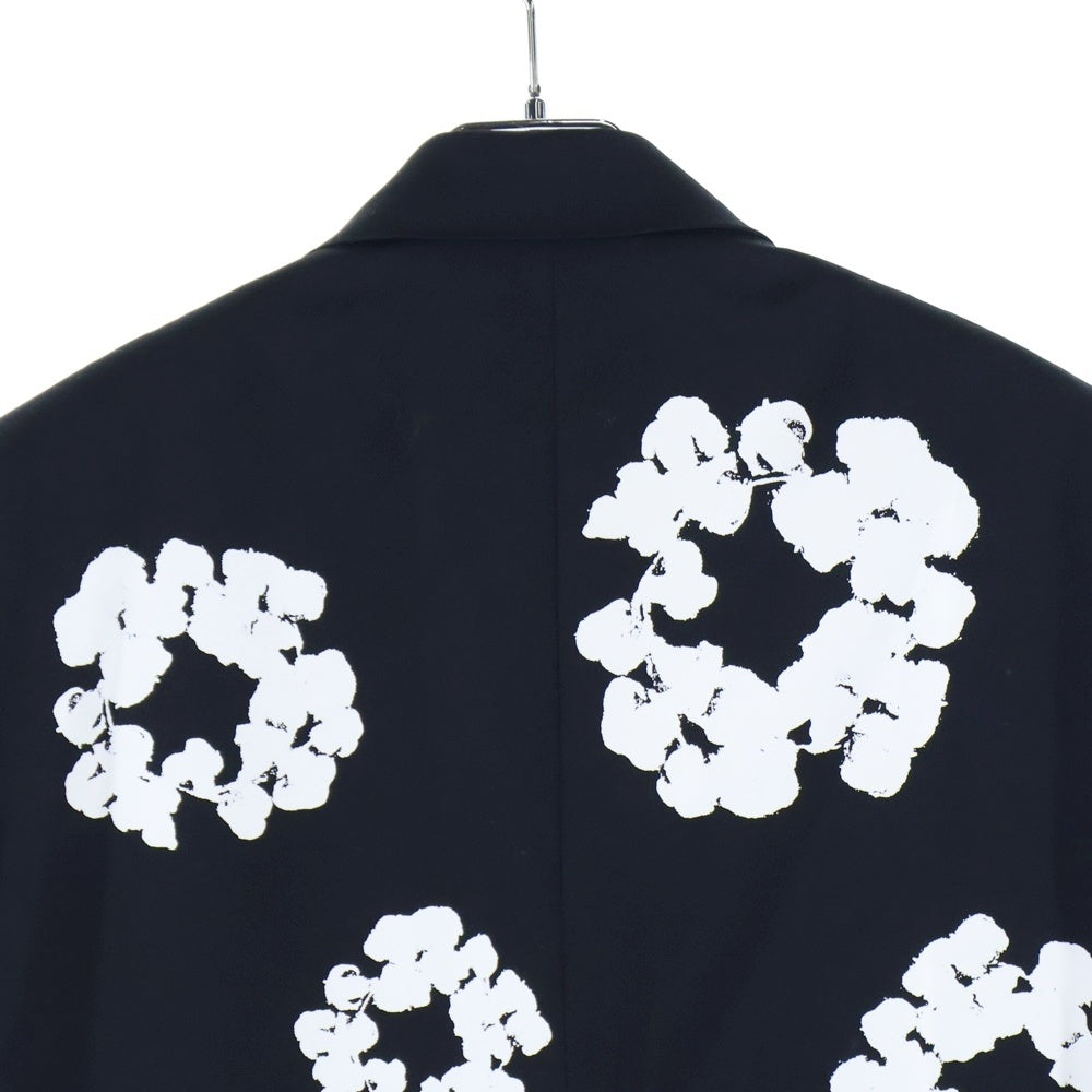 SAINT MICHAEL(セントマイケル) 24AW ×DENIM TEARS TAILOR JKT テーラードジャケット ブラック/ホワイト SM-YS1-0000-C48