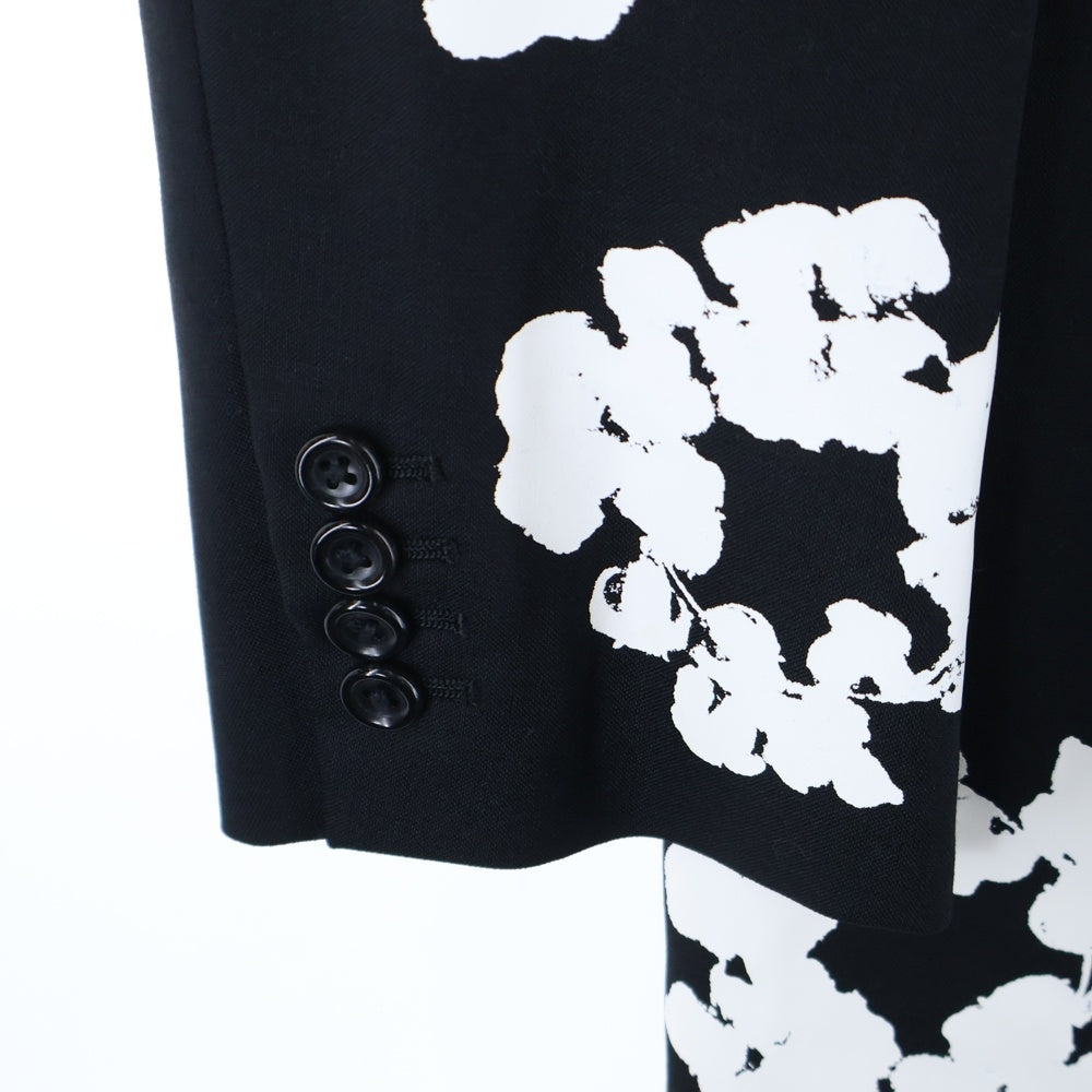 SAINT MICHAEL(セントマイケル) 24AW ×DENIM TEARS TAILOR JKT テーラードジャケット ブラック/ホワイト SM-YS1-0000-C48