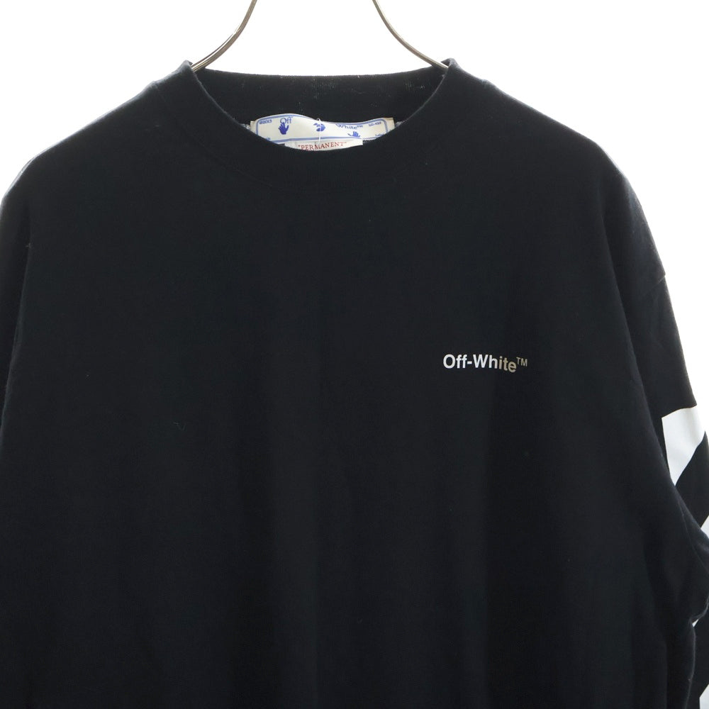OFF-WHITE(オフホワイト) 袖ロゴ 長袖ロングスリーブ カットソー ブラック OMAB064C99JER001