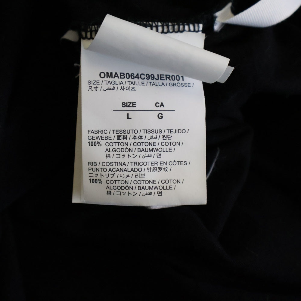OFF-WHITE(オフホワイト) 袖ロゴ 長袖ロングスリーブ カットソー ブラック OMAB064C99JER001