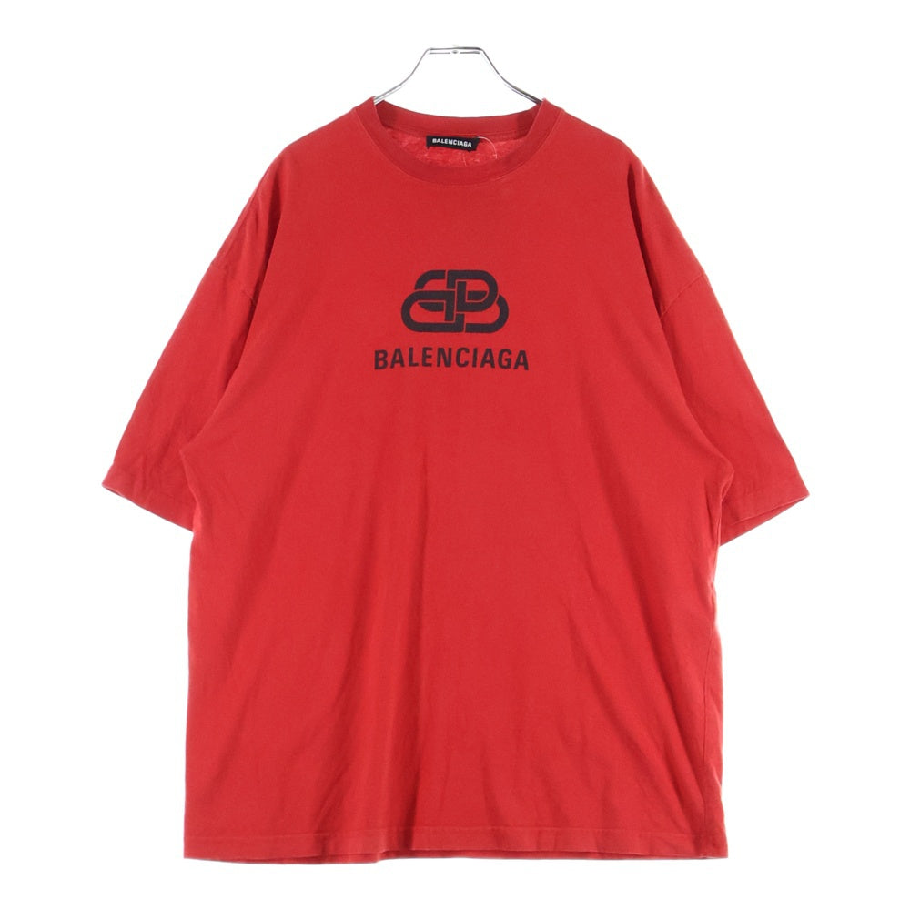 BALENCIAGA(バレンシアガ) BB LOGO S/S TEE BBロゴ 半袖Tシャツカットソー レッド