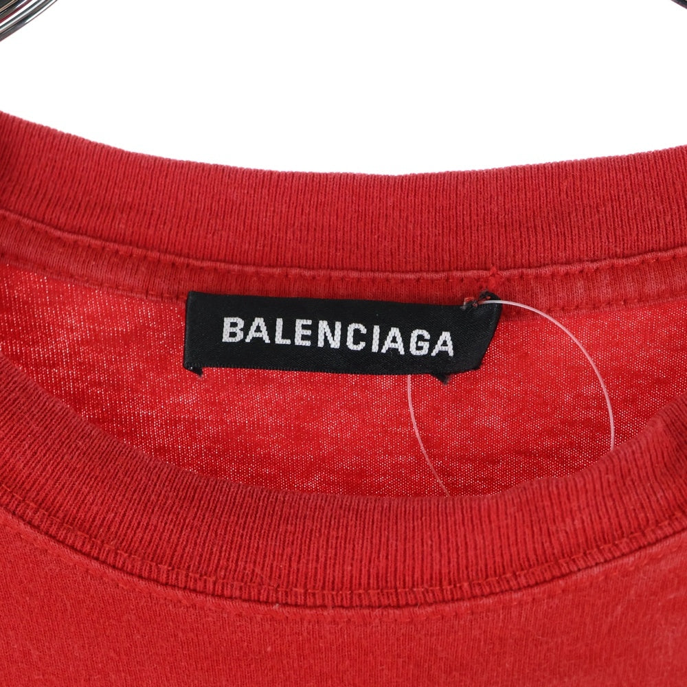 BALENCIAGA(バレンシアガ) BB LOGO S/S TEE BBロゴ 半袖Tシャツカットソー レッド