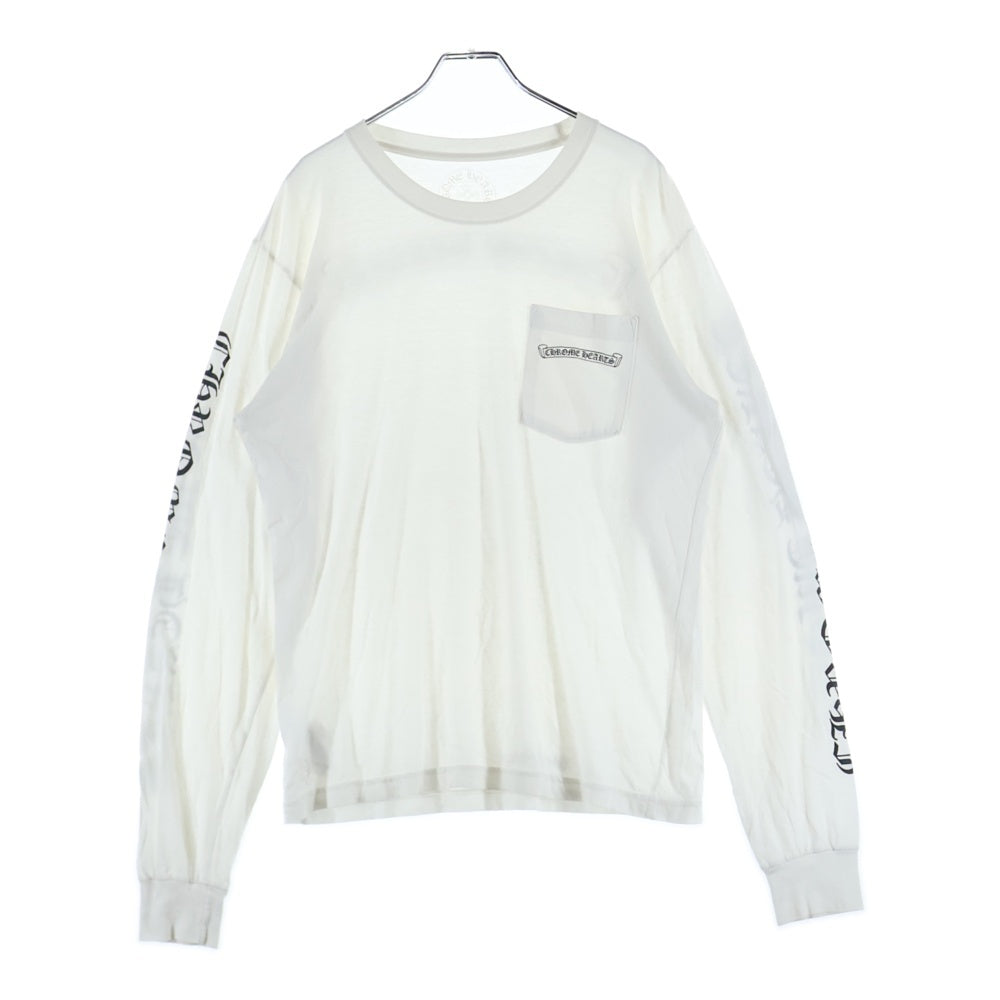 CHROME HEARTS(クロムハーツ) CH L S 1 バックスクロールラベルプリント ロングスリーブ長袖Tシャツ ホワイト