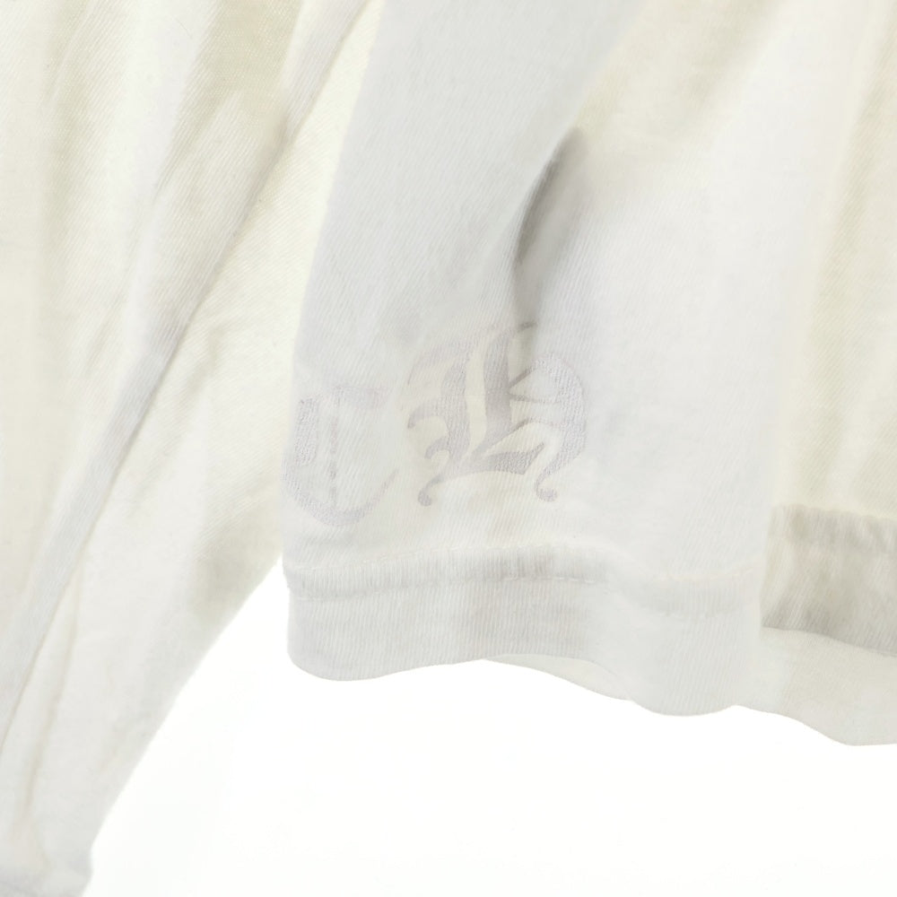 CHROME HEARTS(クロムハーツ) CH L S 1 バックスクロールラベルプリント ロングスリーブ長袖Tシャツ ホワイト