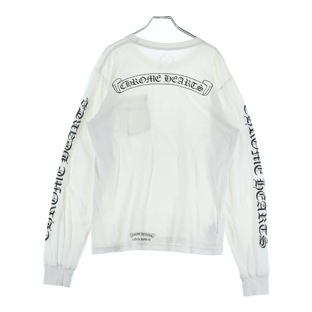 CHROME HEARTS(クロムハーツ) CH L S 1 バックスクロールラベルプリント ロングスリーブ長袖Tシャツ ホワイト