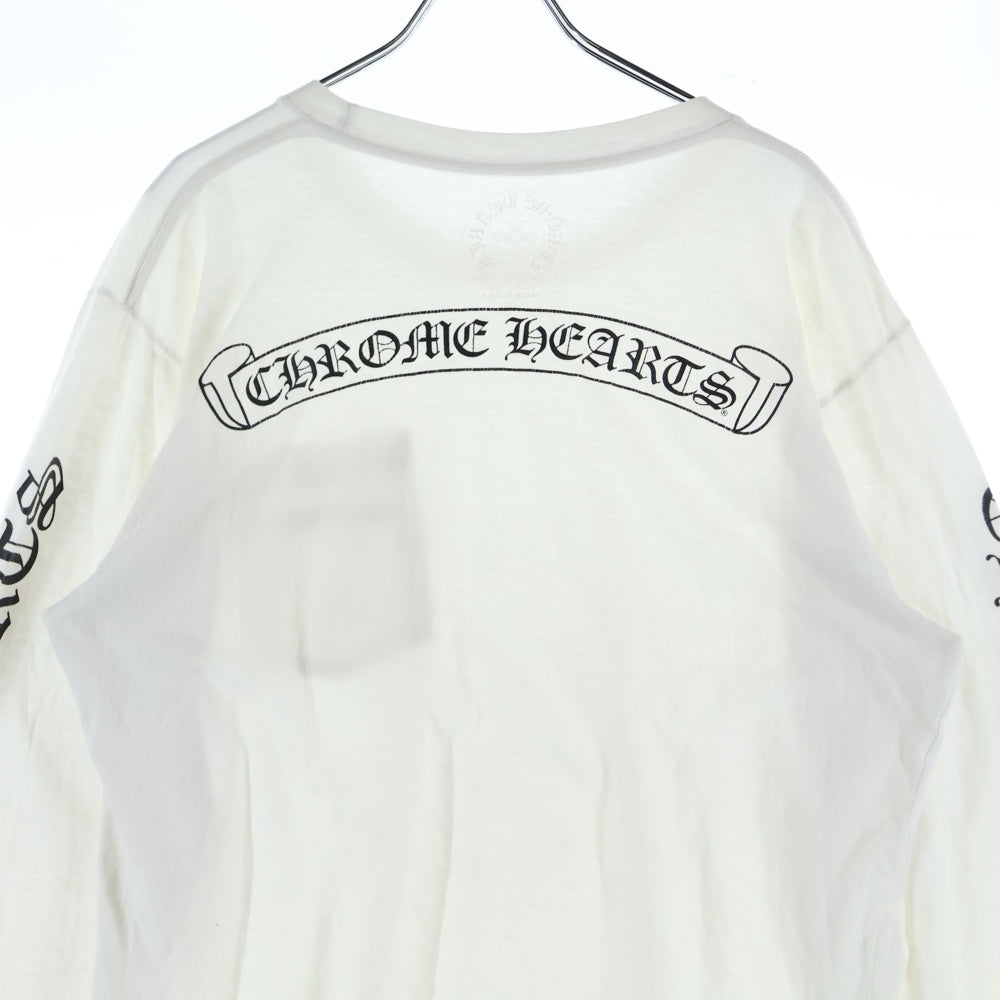 CHROME HEARTS(クロムハーツ) CH L S 1 バックスクロールラベルプリント ロングスリーブ長袖Tシャツ ホワイト