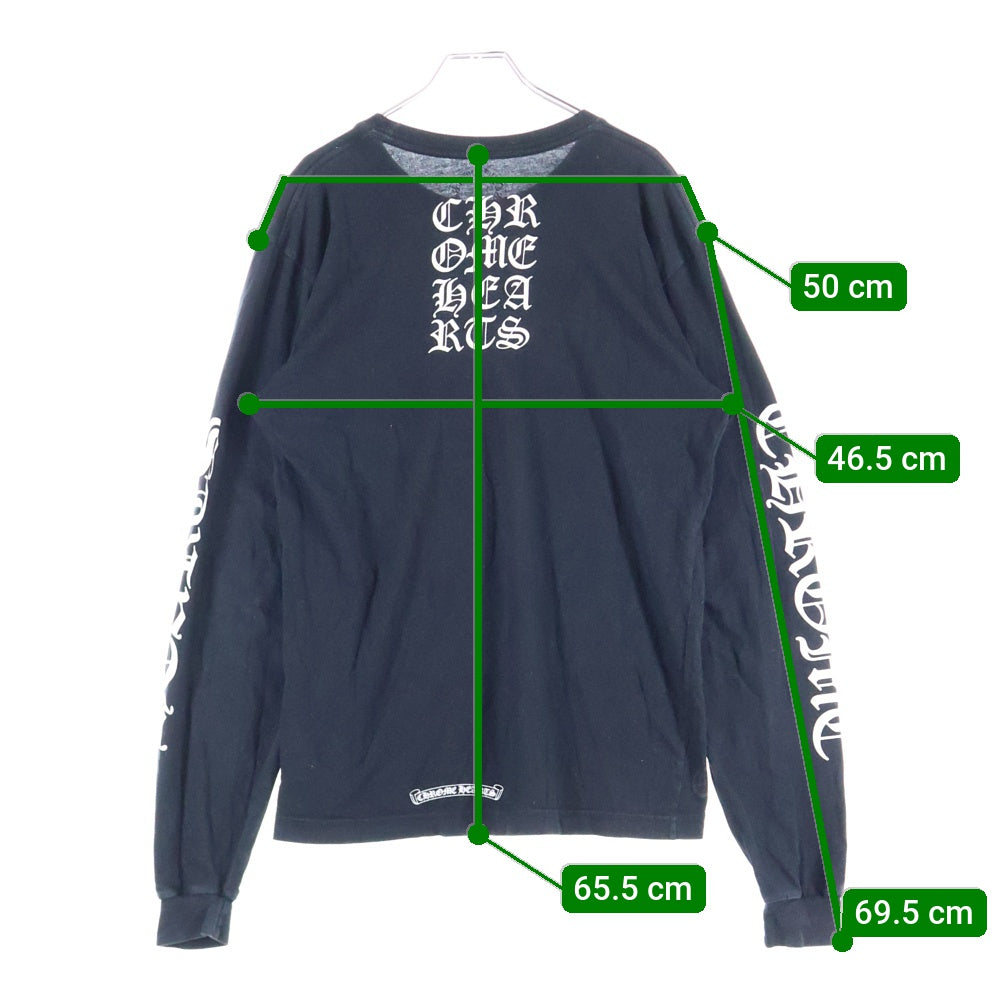 CHROME HEARTS(クロムハーツ) Vertical Logo Tee ヴァーティカルロゴ 長袖Tシャツ 胸ポケットロゴ バックロゴ 長袖カットソー ホワイト/ブラック