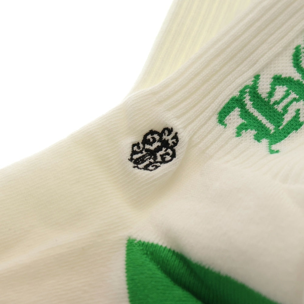 CHROME HEARTS(クロムハーツ) SOCKS OLD ENGLISH オールドイングリッシュ ハイソックス 靴下 ホワイト/グリーン