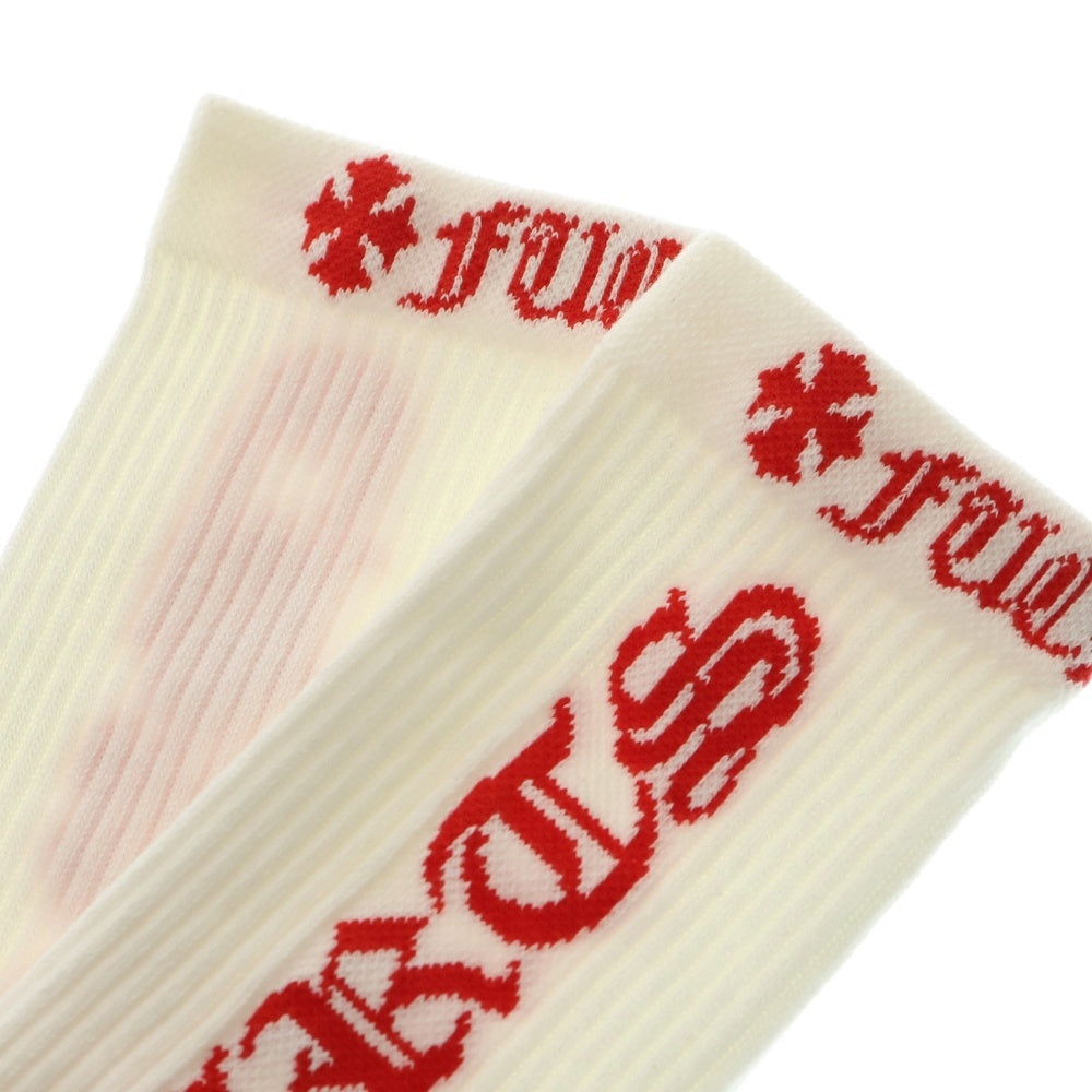 CHROME HEARTS(クロムハーツ) SOCKS OLD ENGLISH オールドイングリッシュ ハイソックス 靴下 ホワイト/レッド