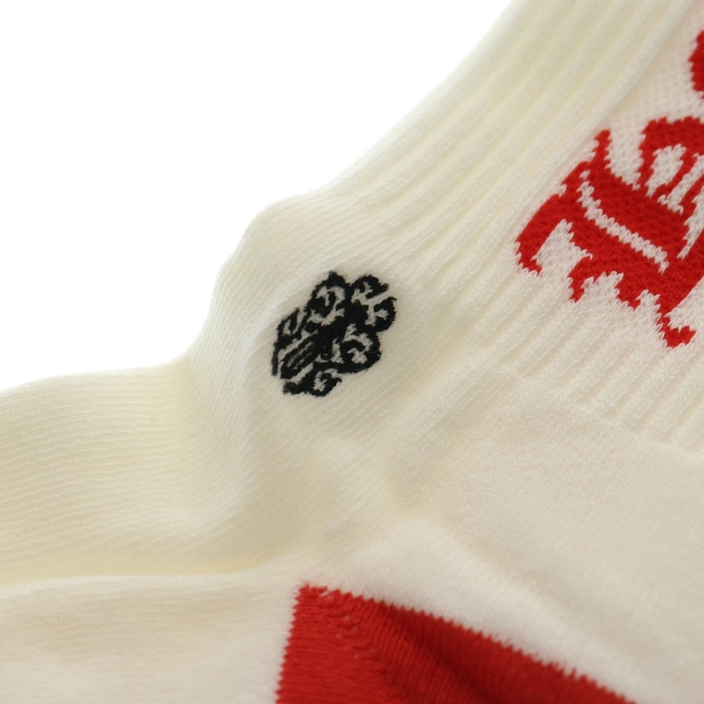 CHROME HEARTS(クロムハーツ) SOCKS OLD ENGLISH オールドイングリッシュ ハイソックス 靴下 ホワイト/レッド