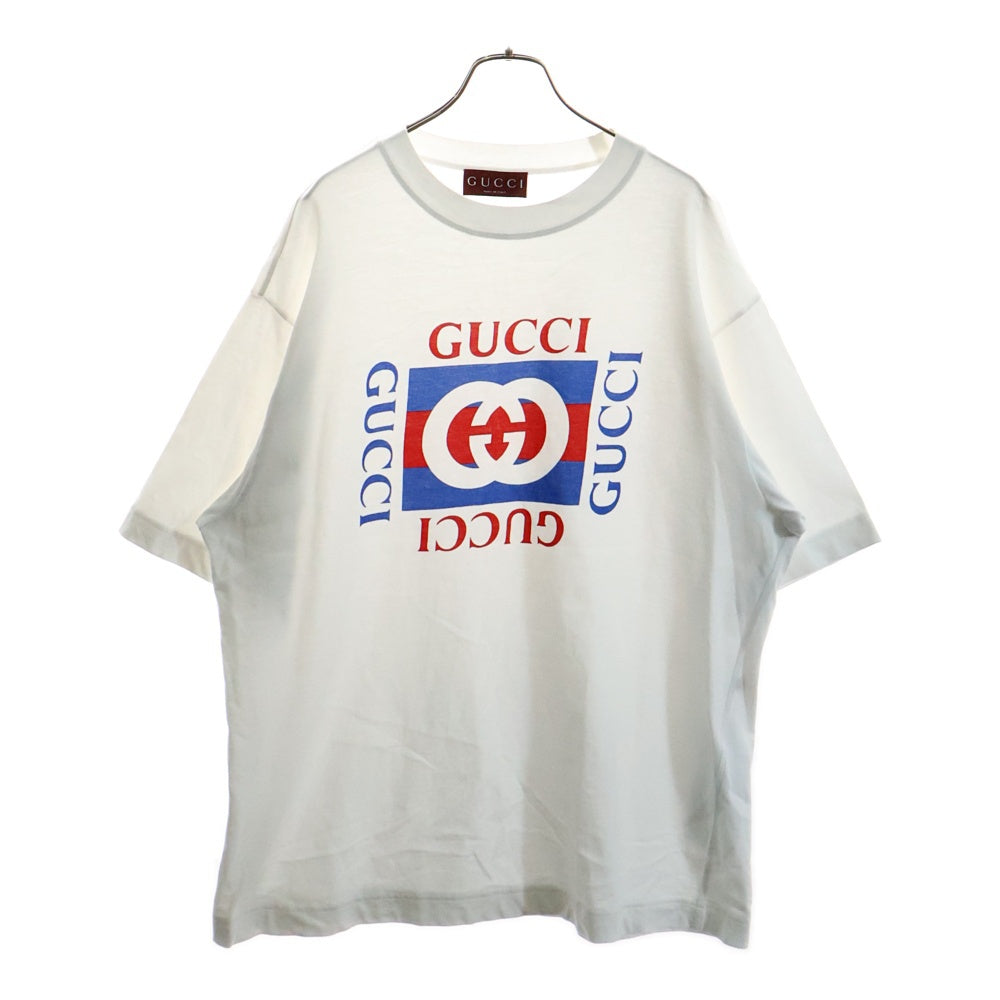 GUCCI(グッチ) フロントロゴ インターロック 半袖Tシャツ カットソー ホワイト 784361 XJGKA