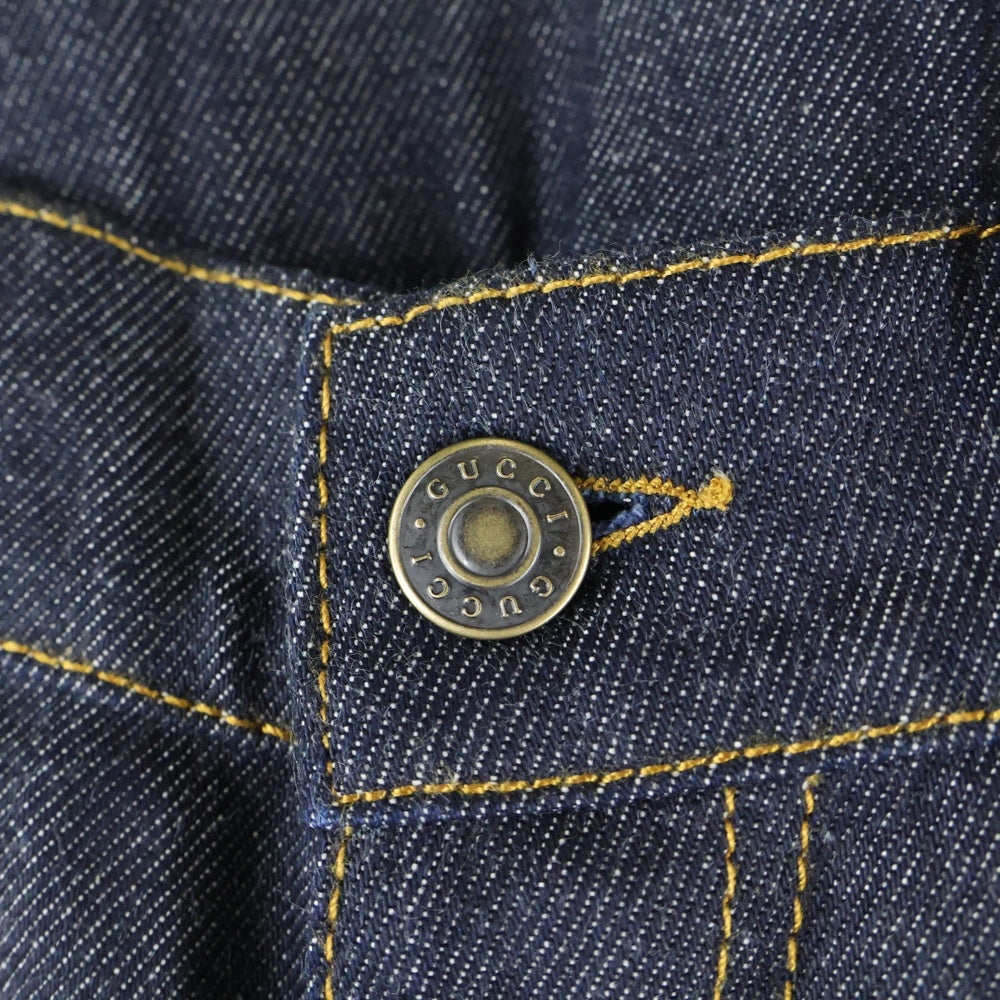 GUCCI(グッチ) GGパターン 折り返し付き デニムパンツ インディゴ 700949 XDB1Z